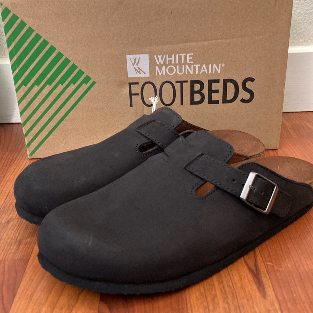 NWT White Mountain Bari Leather Footbed Clog Size 9M